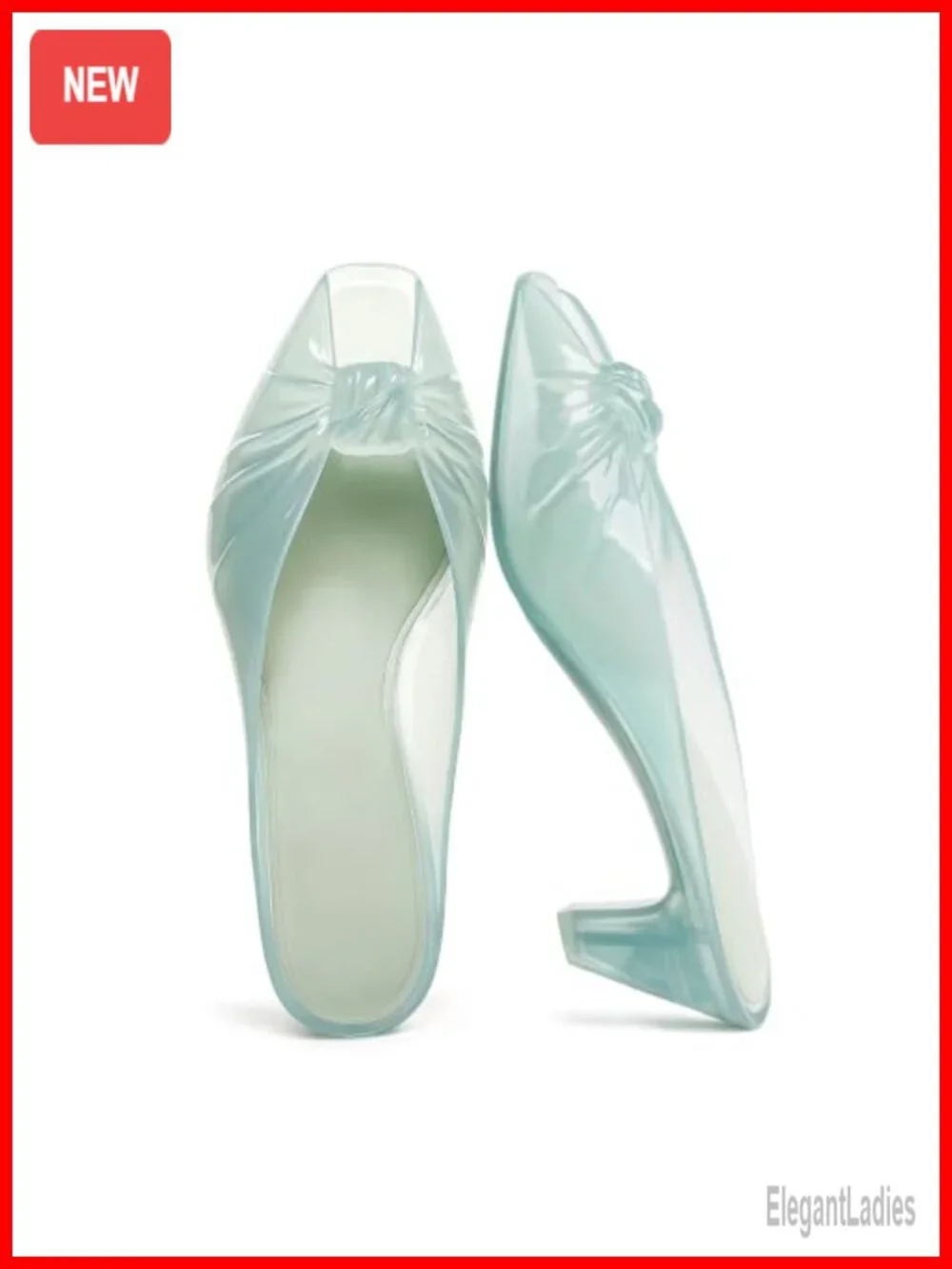 Jelly Sandals Peep Toe Kitten Heel Slide Mules Summer Waterproof
